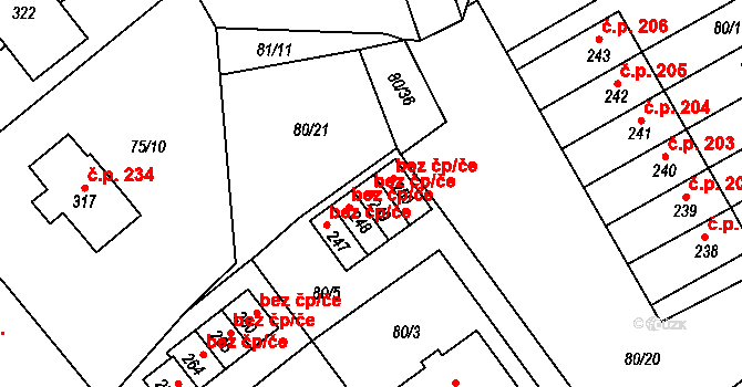 Šošůvka 46034811 na parcele st. 249 v KÚ Šošůvka, Katastrální mapa
