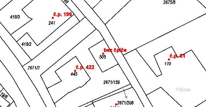 Černilov 46532811 na parcele st. 505 v KÚ Černilov, Katastrální mapa