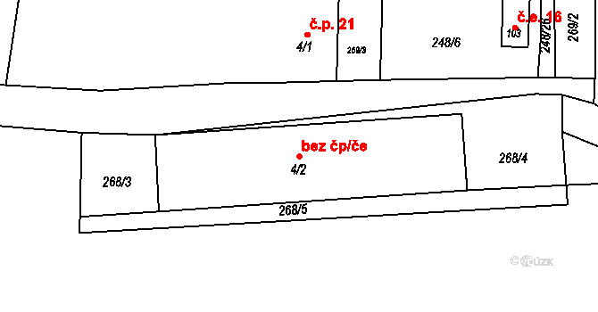 Bělčice 47180811 na parcele st. 4/2 v KÚ Hostišovice, Katastrální mapa