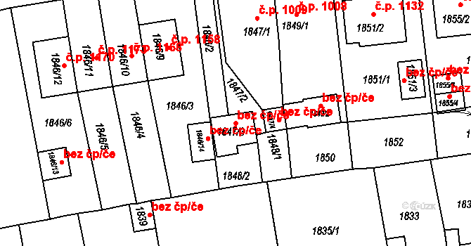 Třešť 50101811 na parcele st. 1847/3 v KÚ Třešť, Katastrální mapa