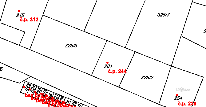 Hýskov 267 na parcele st. 281 v KÚ Hýskov, Katastrální mapa