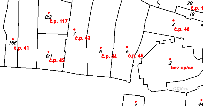 Vimperk I 44, Vimperk na parcele st. 6 v KÚ Vimperk, Katastrální mapa