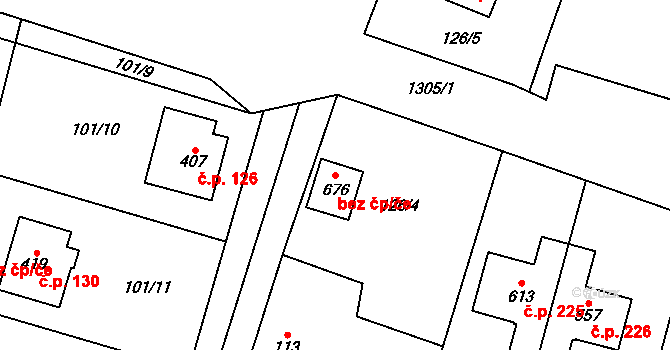 Kunice 88928811 na parcele st. 676 v KÚ Kunice u Říčan, Katastrální mapa