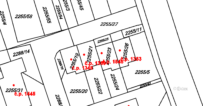 Kylešovice 1545, Opava na parcele st. 2255/23 v KÚ Kylešovice, Katastrální mapa