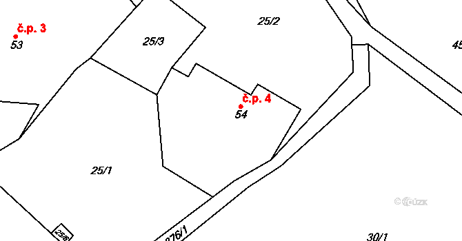 Svinná 4, Skuhrov nad Bělou na parcele st. 54 v KÚ Svinná u Brocné, Katastrální mapa