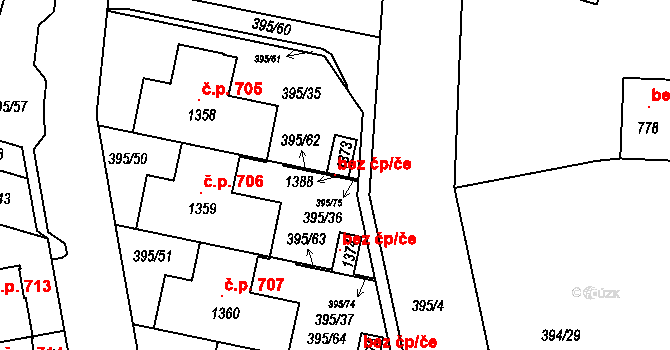 Olomouc 103245812 na parcele st. 1373 v KÚ Chválkovice, Katastrální mapa