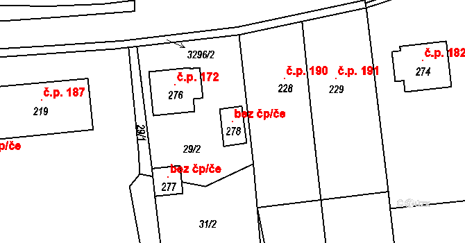 Olešnice 115691812 na parcele st. 278 v KÚ Olešnice u Trhových Svinů, Katastrální mapa