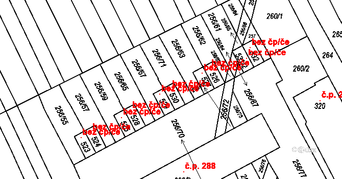 Boršice u Blatnice 118561812 na parcele st. 530 v KÚ Boršice u Blatnice, Katastrální mapa