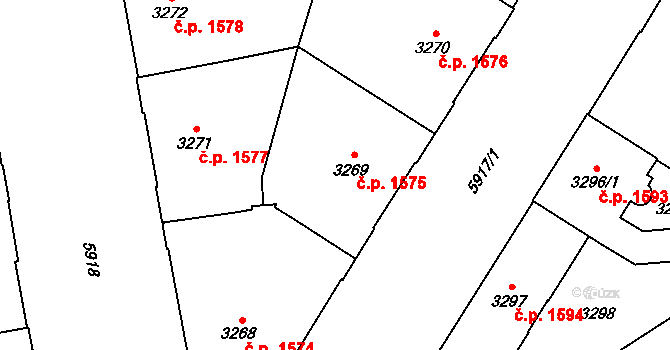 Jihlava 1575 na parcele st. 3269 v KÚ Jihlava, Katastrální mapa
