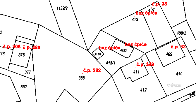 Březnice 147461812 na parcele st. 415/3 v KÚ Březnice u Zlína, Katastrální mapa