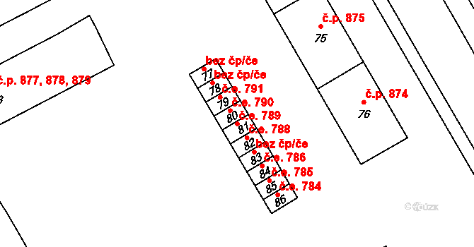 Kopřivnice 789 na parcele st. 81 v KÚ Kopřivnice, Katastrální mapa