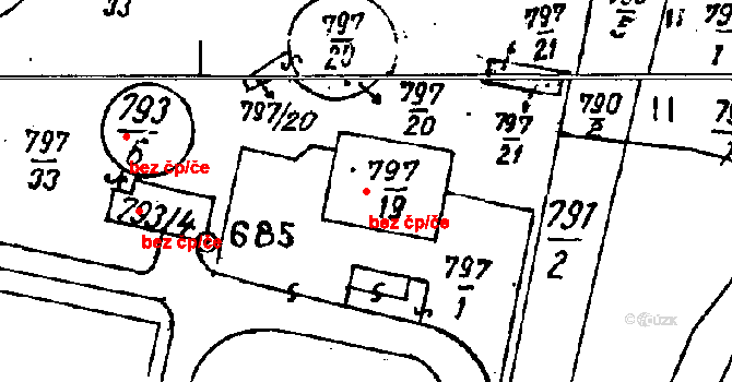 Dobšice 40968812 na parcele st. 797/19 v KÚ Dobšice u Znojma, Katastrální mapa