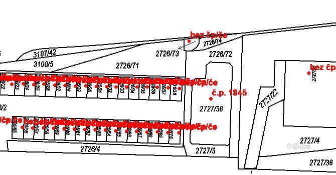 Praha 43155812 na parcele st. 2726/37 v KÚ Braník, Katastrální mapa