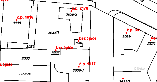 Krnov 45626812 na parcele st. 3028 v KÚ Krnov-Horní Předměstí, Katastrální mapa