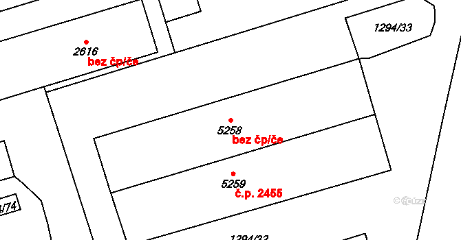 Cheb 45684812 na parcele st. 5258 v KÚ Cheb, Katastrální mapa
