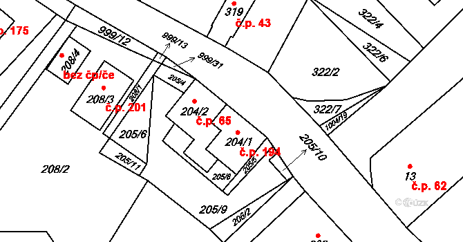 Suchdol nad Lužnicí 47848812 na parcele st. 204/1 v KÚ Klikov, Katastrální mapa