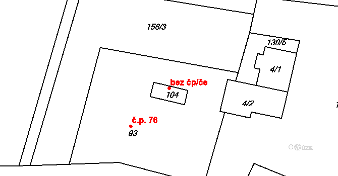 Lovečkovice 49642812 na parcele st. 104 v KÚ Mukařov u Úštěku, Katastrální mapa