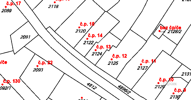 Pražské Předměstí 13, Vysoké Mýto na parcele st. 2124 v KÚ Vysoké Mýto, Katastrální mapa