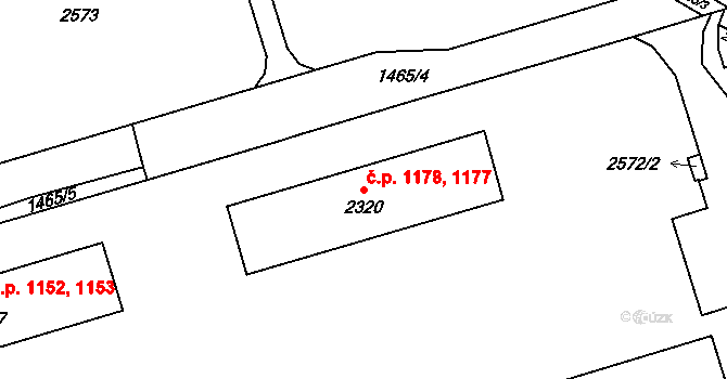 Beroun-Město 1177,1178, Beroun na parcele st. 2320 v KÚ Beroun, Katastrální mapa