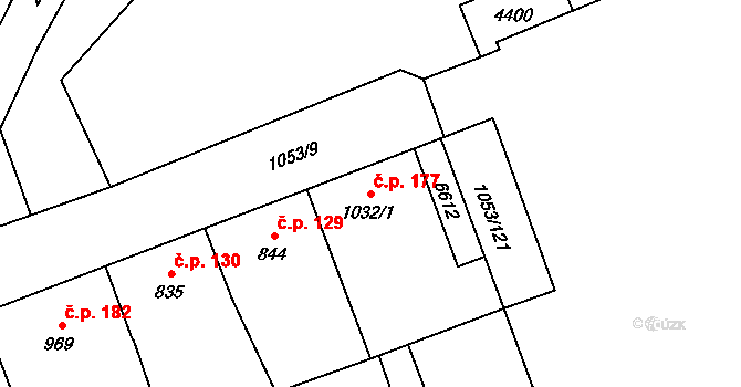 Beroun-Zavadilka 177, Beroun na parcele st. 1032/1 v KÚ Beroun, Katastrální mapa