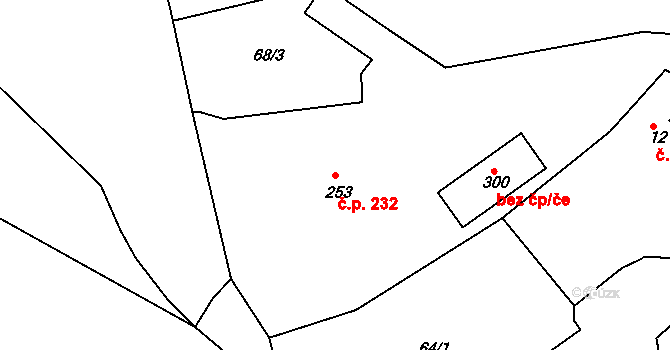 Mlékojedy 232, Neratovice na parcele st. 253 v KÚ Mlékojedy u Neratovic, Katastrální mapa