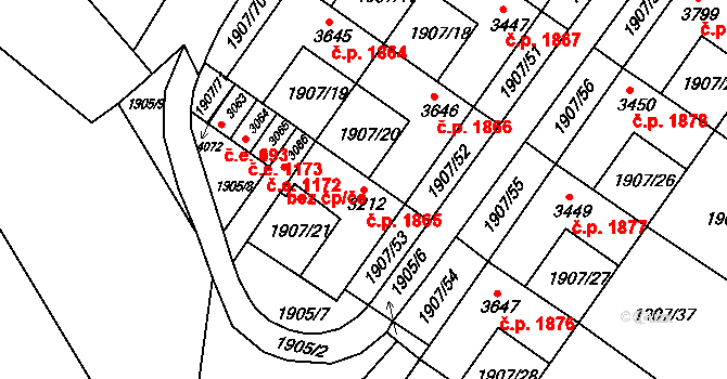 Náchod 1865 na parcele st. 3212 v KÚ Náchod, Katastrální mapa