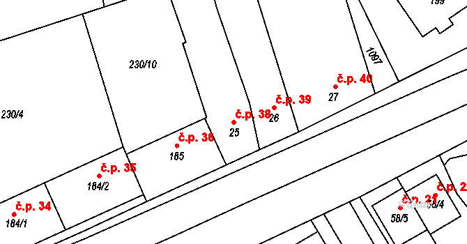 Rychnov nad Malší 38, Dolní Dvořiště na parcele st. 25 v KÚ Rychnov nad Malší, Katastrální mapa