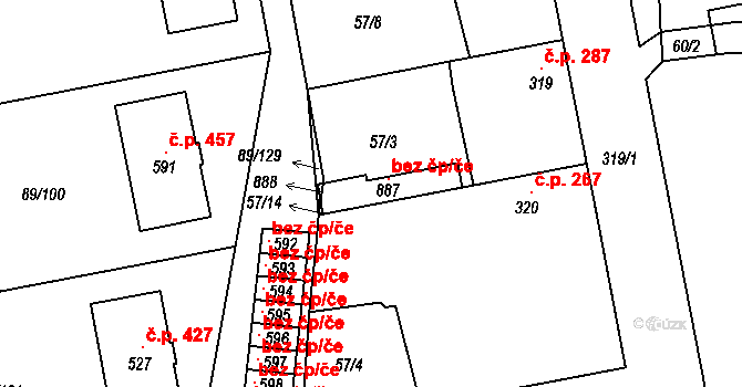 Lysá nad Labem 99388812 na parcele st. 887 v KÚ Litol, Katastrální mapa