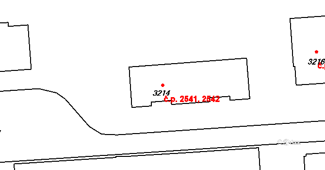 Kročehlavy 2541,2542, Kladno na parcele st. 3214 v KÚ Kročehlavy, Katastrální mapa