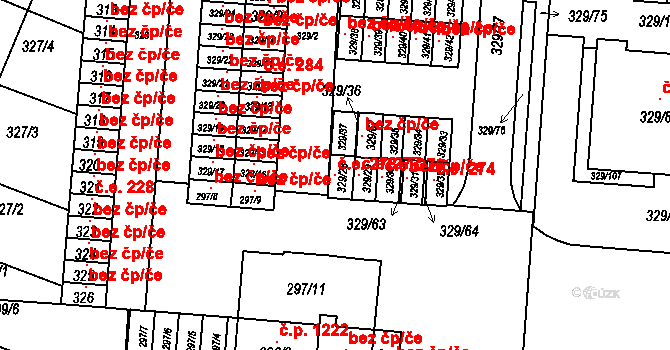 Brumov 278, Brumov-Bylnice na parcele st. 329/28 v KÚ Brumov, Katastrální mapa