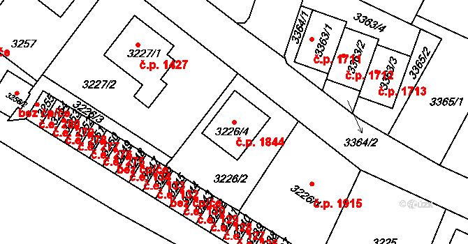 Děčín VI-Letná 1844, Děčín na parcele st. 3226/4 v KÚ Podmokly, Katastrální mapa