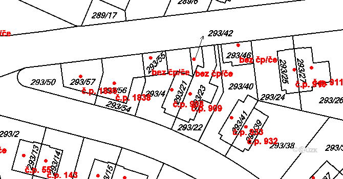 Braník 908, Praha na parcele st. 293/21 v KÚ Braník, Katastrální mapa