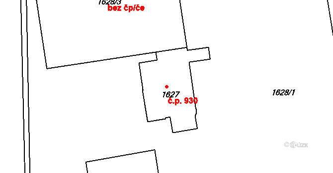 České Budějovice 2 930, České Budějovice na parcele st. 1627 v KÚ České Budějovice 2, Katastrální mapa