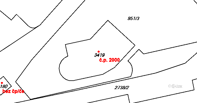 Choceň 2000 na parcele st. 3419 v KÚ Choceň, Katastrální mapa