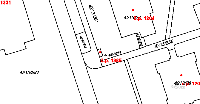 Lutyně 1385, Orlová na parcele st. 4213/254 v KÚ Horní Lutyně, Katastrální mapa