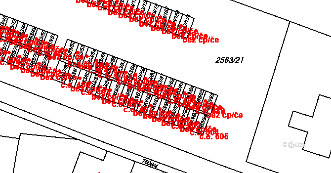 Předměstí 486, Litoměřice na parcele st. 2563/62 v KÚ Litoměřice, Katastrální mapa