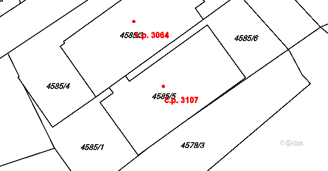 Varnsdorf 3107 na parcele st. 4585/5 v KÚ Varnsdorf, Katastrální mapa