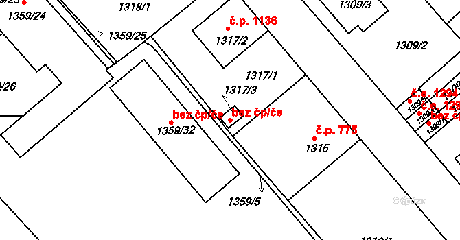 Pelhřimov 41885813 na parcele st. 1317/3 v KÚ Pelhřimov, Katastrální mapa