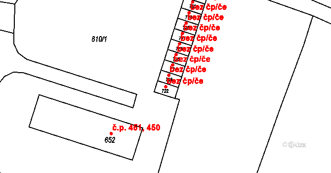 Doudleby nad Orlicí 42556813 na parcele st. 722 v KÚ Doudleby nad Orlicí, Katastrální mapa