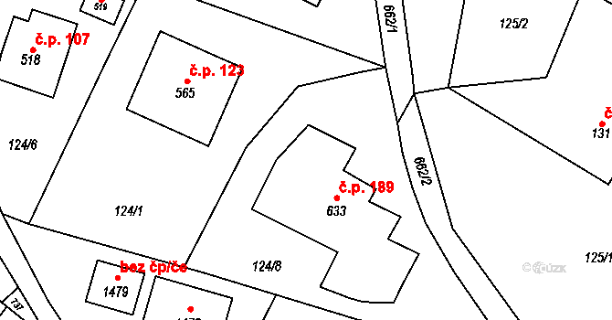 Psáry 45727813 na parcele st. 633 v KÚ Dolní Jirčany, Katastrální mapa