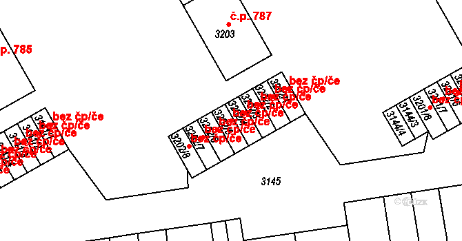Třinec 46601813 na parcele st. 3202/5 v KÚ Lyžbice, Katastrální mapa