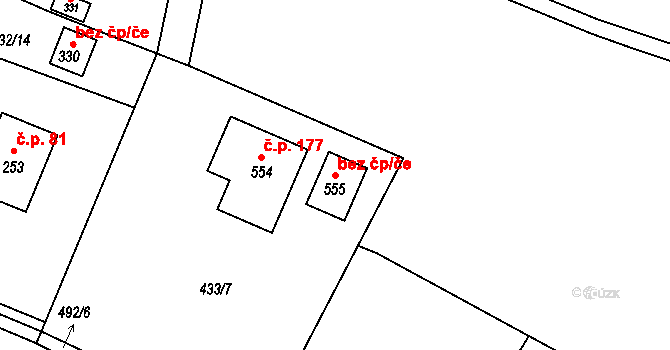 Pardubice 48927813 na parcele st. 555 v KÚ Dražkovice, Katastrální mapa