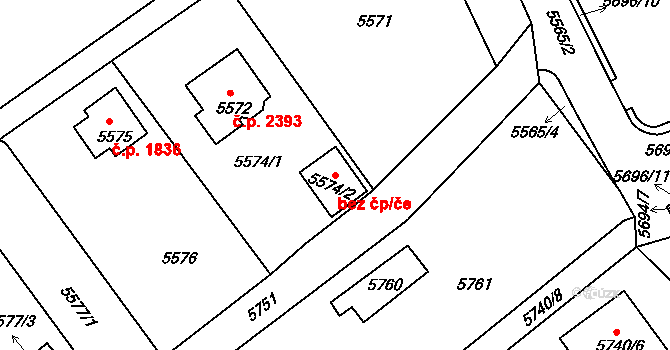 Krnov 49054813 na parcele st. 5574/2 v KÚ Krnov-Horní Předměstí, Katastrální mapa