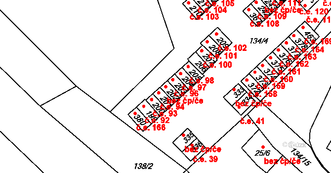 Jihlava 49772813 na parcele st. 202 v KÚ Staré Hory, Katastrální mapa