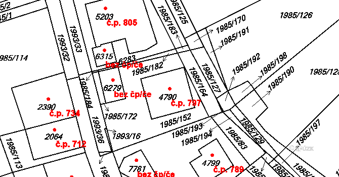 Beroun-Závodí 797, Beroun na parcele st. 4790 v KÚ Beroun, Katastrální mapa