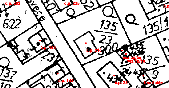 Kácov 215 na parcele st. 300 v KÚ Kácov, Katastrální mapa