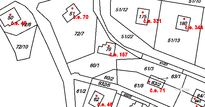 Rounek 157, Vyskytná nad Jihlavou na parcele st. 78 v KÚ Rounek, Katastrální mapa