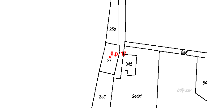 Bratrouchov 17, Jablonec nad Jizerou na parcele st. 27 v KÚ Bratrouchov, Katastrální mapa