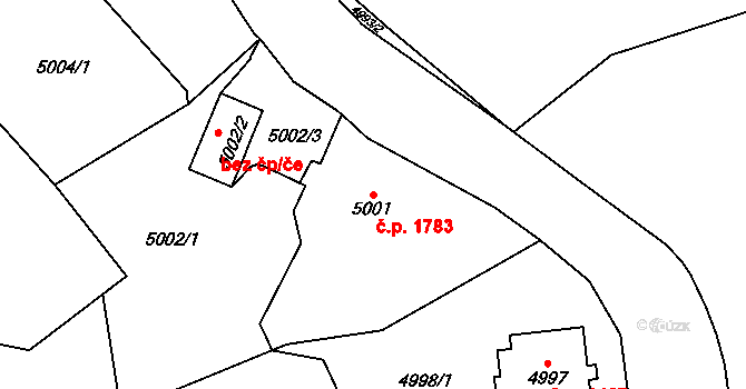 Chomutov 1783 na parcele st. 5001 v KÚ Chomutov I, Katastrální mapa