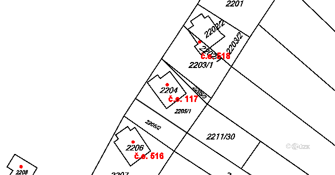 Ochoz u Brna 517, Katastrální mapa